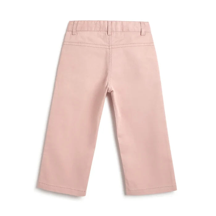 Girls Medium Pink Solid Trousers