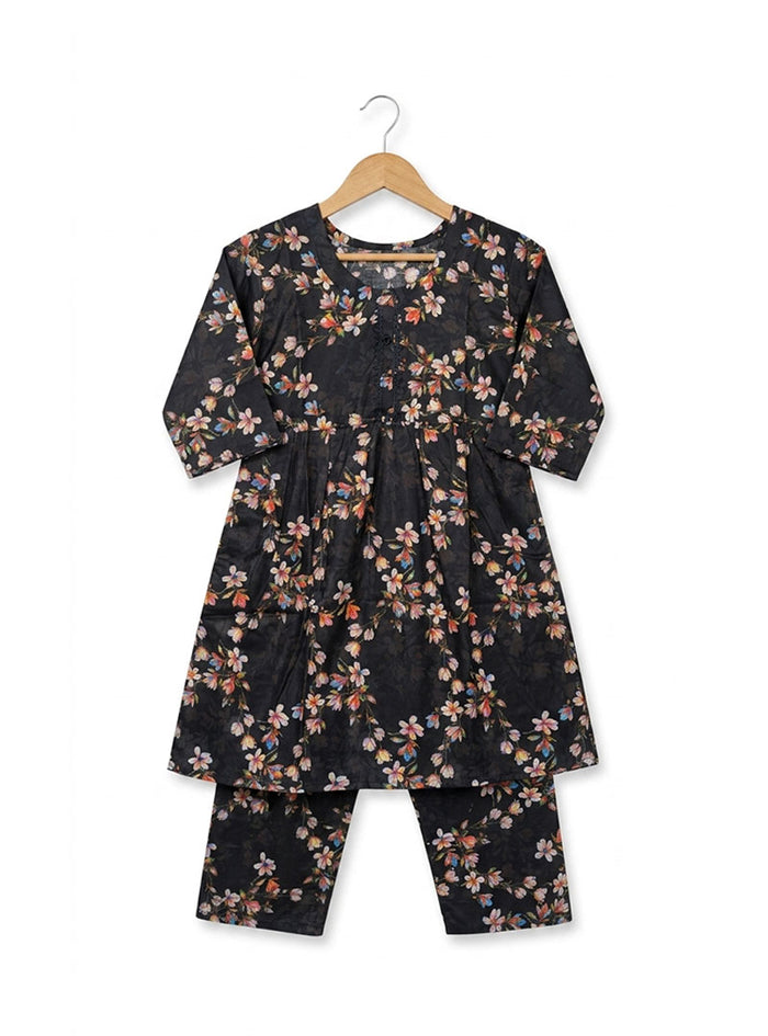 Girls Midnight Floral Ethnic Suit Set