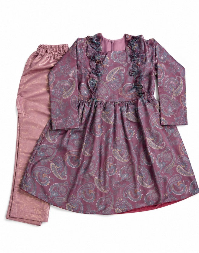 Girls Peplum Style Frock & Straight Pant Set
