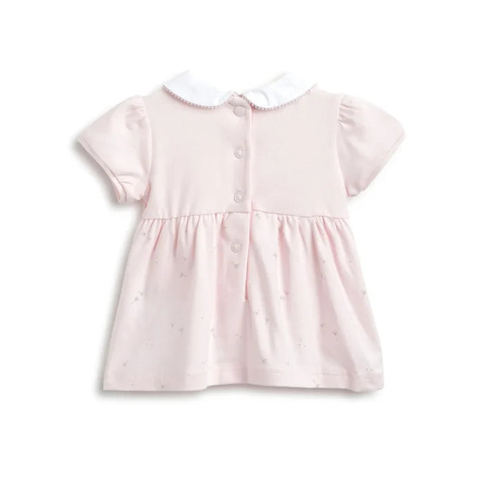 Girls Pink Floral Printed Dress With Shorts