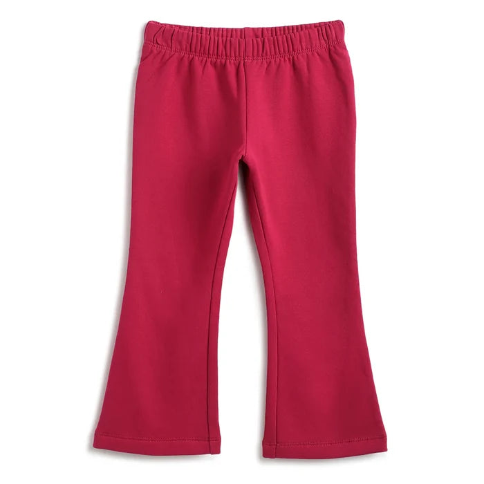 Girls Red Regular Fit Solid Leggings