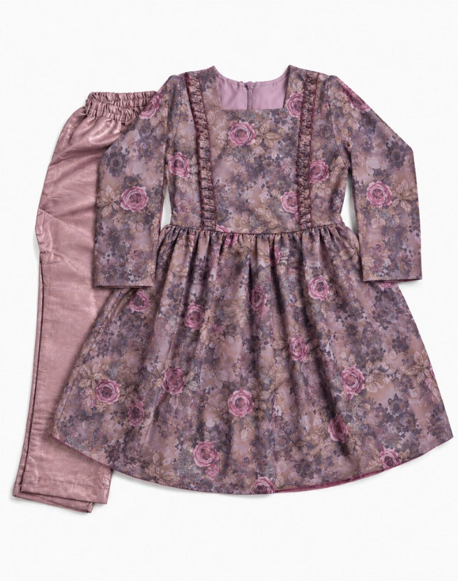 Girls Vintage Rose Dress Set