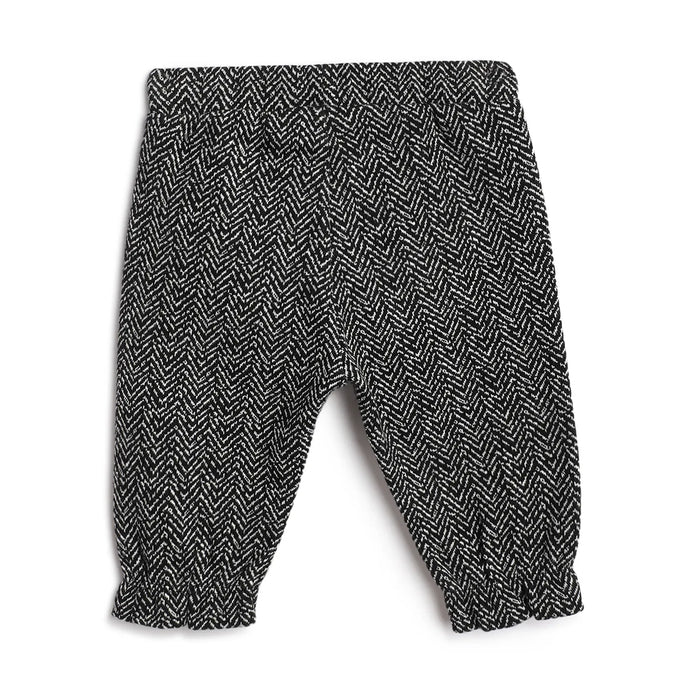 Girls White & Black Chevron Joggers