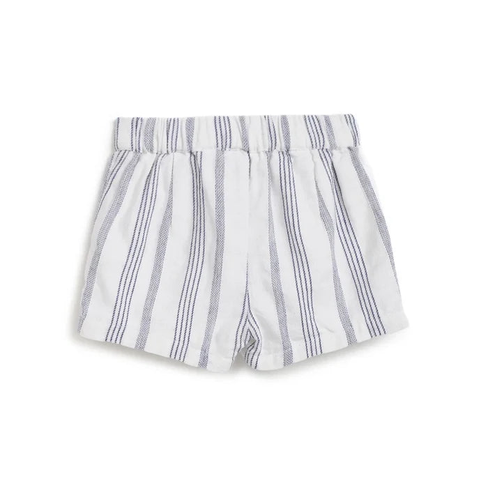 Girls White & Blue Striped Shorts