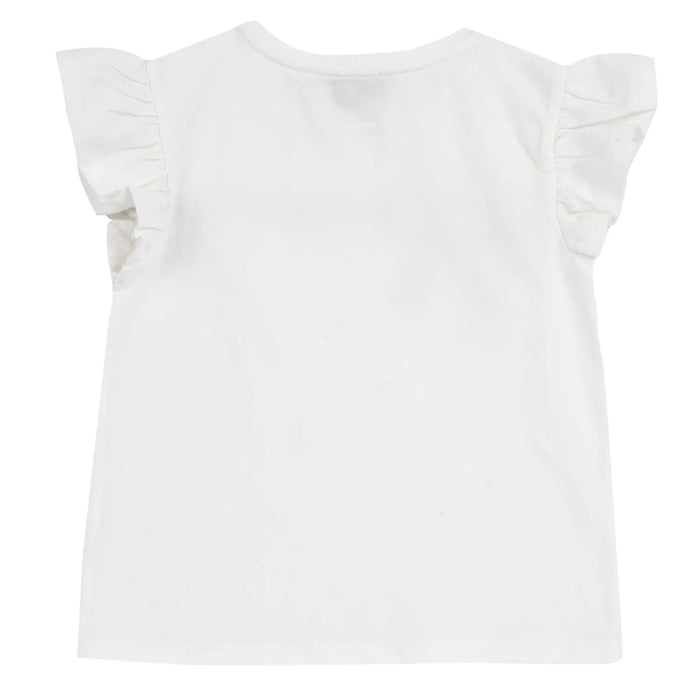 Girls White Embellished T-shirt