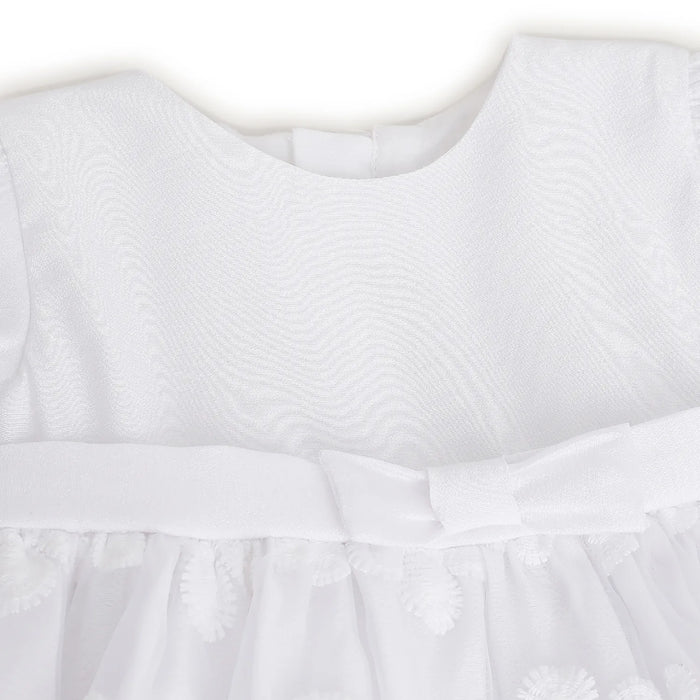 Girls White Floral Printed Dress