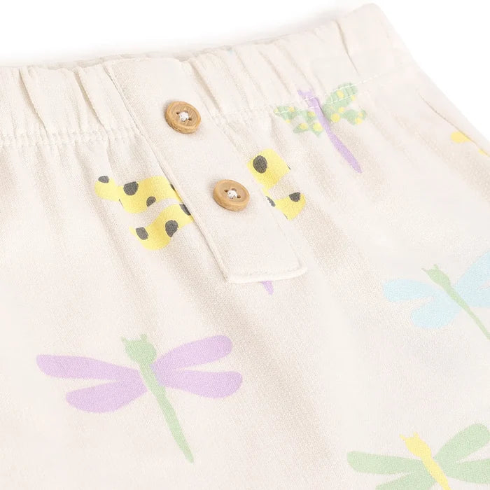 Girls White Printed Joggers
