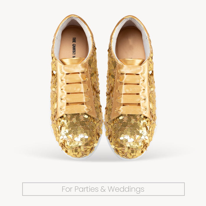 Golden Hour Sequin Sneakers - The Quirky Naari