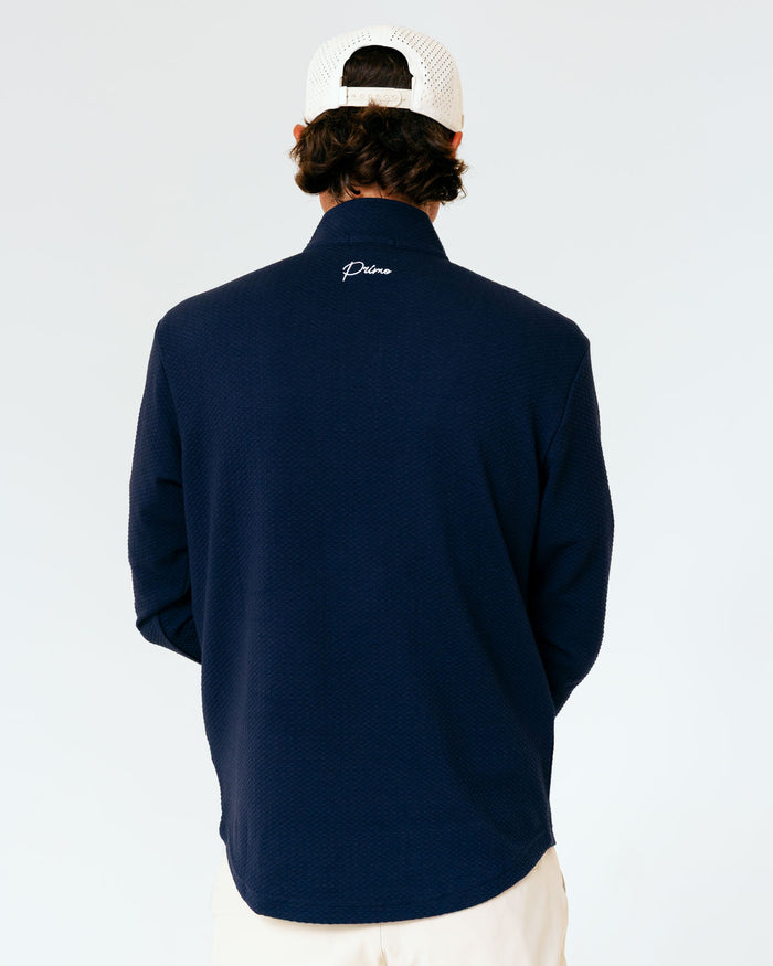 Grant Horvat Essentials Navy Waffle Quarter Zip