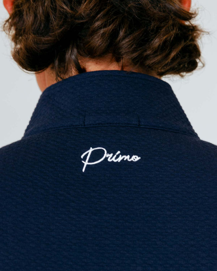 Grant Horvat Essentials Navy Waffle Quarter Zip