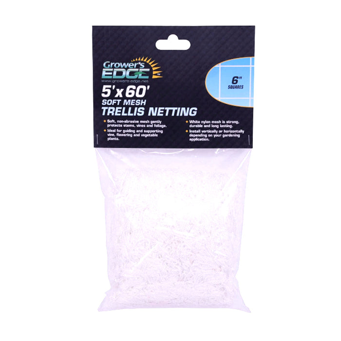 Grower's Edge® Soft Mesh Trellis Netting, 5 ft x 60 ft w/ 6 in Squares