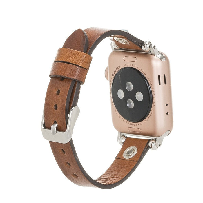 Slim Beady Leather Band for Apple Watch by Hardiston - premium Watch Bands - Apple