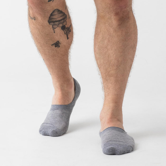 Heather Gray Never Show Socks on tattooed and bare legs.