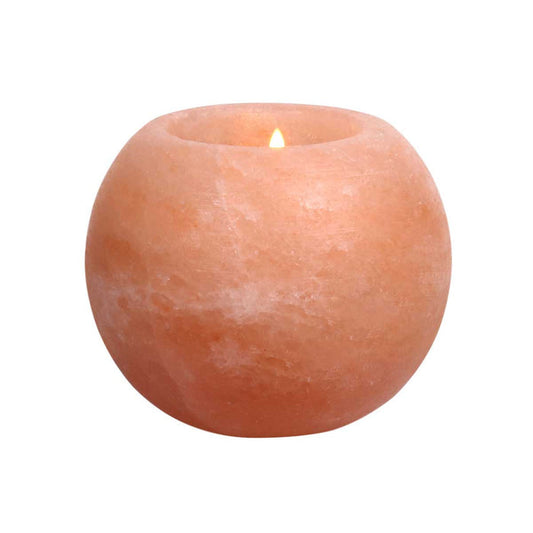 Himalayan Salt Sphere Tea Light Holder (2-Piece Set)