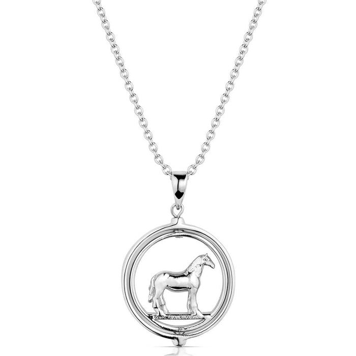 Silver horse pendant necklace