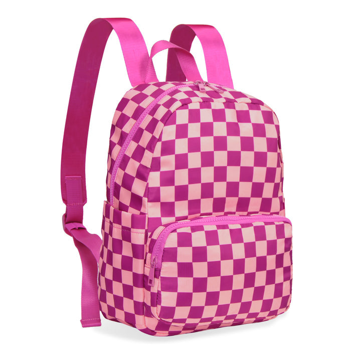 Hot Pink Small Checkered Backpack