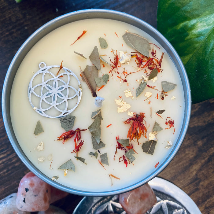 Crystal Grid Spell Candle