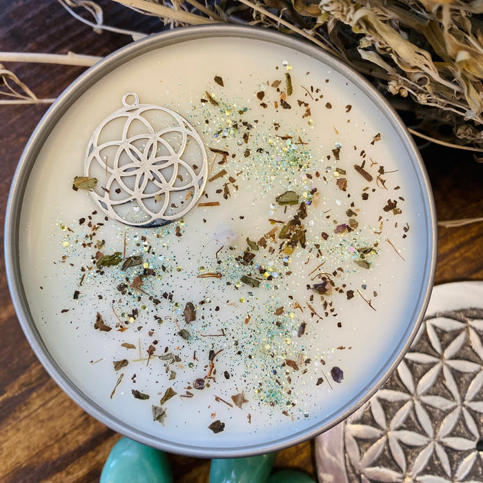 Crystal Grid Spell Candle