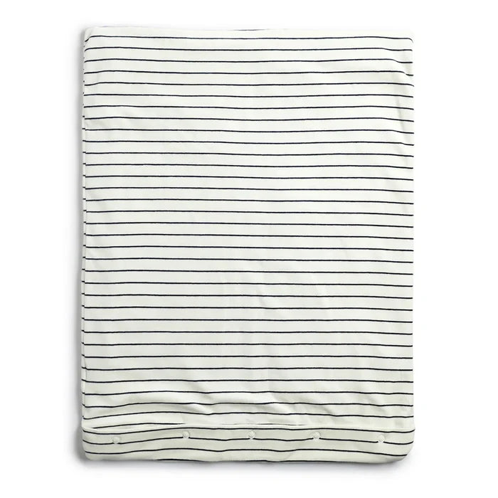 Infants White & Black Striped Pram Blanket