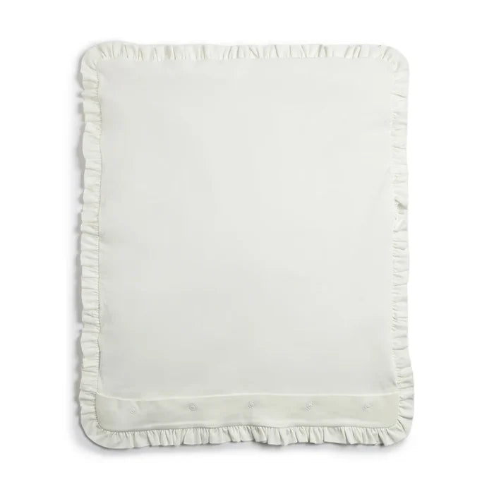 Infants White Printed Pram Blanket