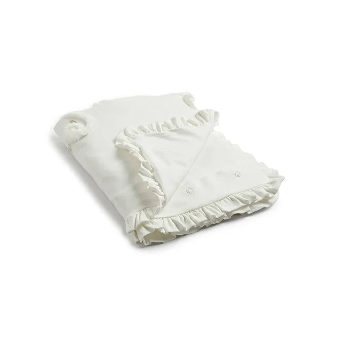 Infants White Printed Pram Blanket