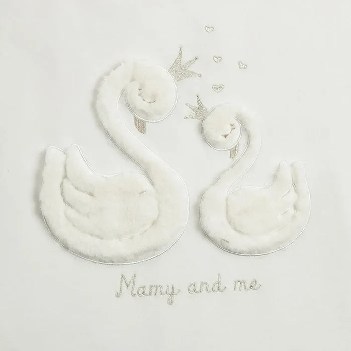 Infants White Printed Pram Blanket