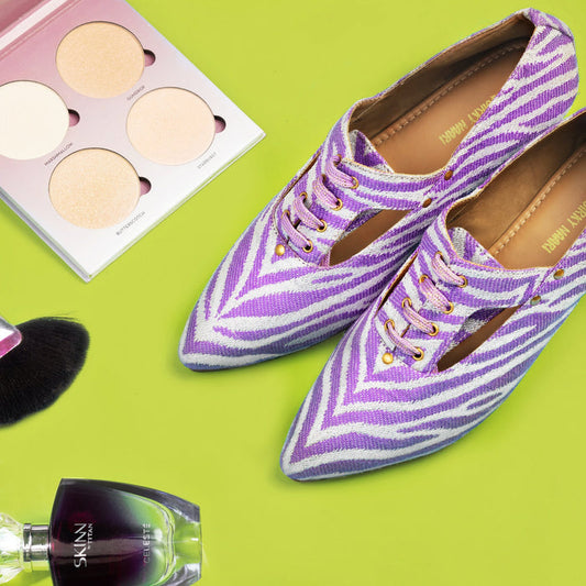 Juliet Oxfords in Purple - The Quirky Naari