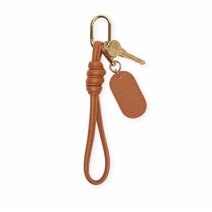 Knotted Keychain Saddle Brown