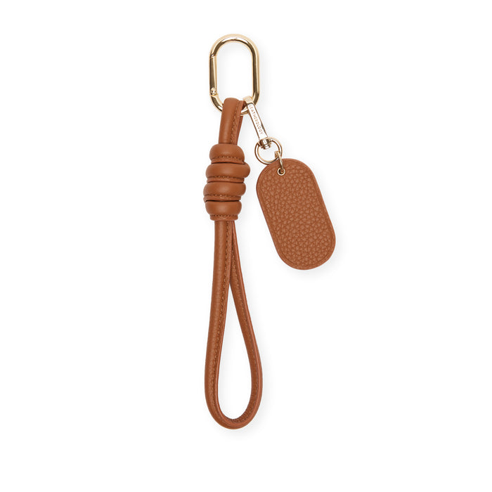 Knotted Keychain Saddle Brown