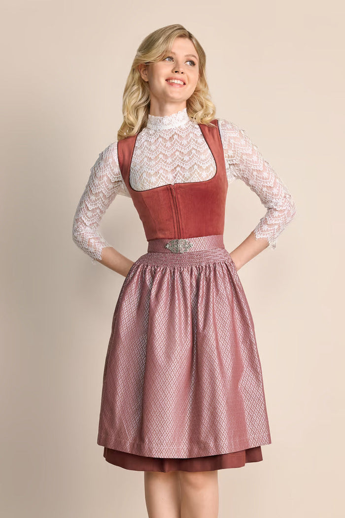 Kruger Alisha Midi Dirndl, Red — 60cm 2pc Set