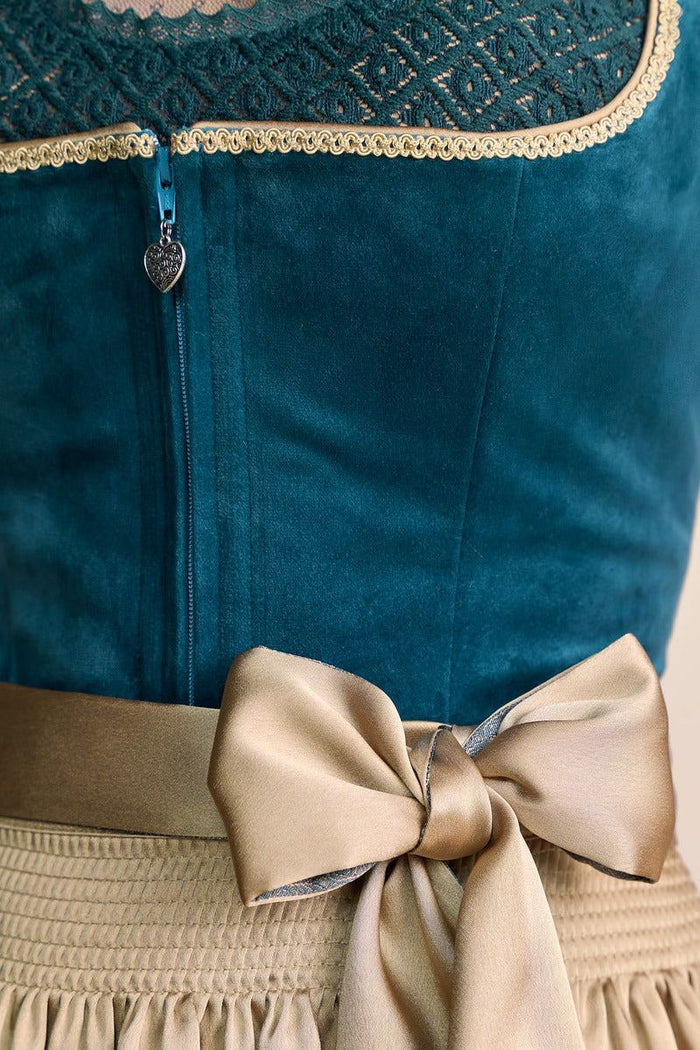 Kruger Dena Midi Dirndl, Turquoise — 60cm 2pc Set