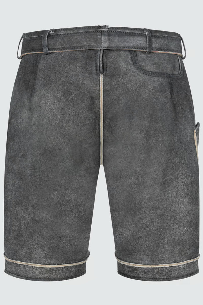 Kruger Men's Lederhosen "Kuno" with belt (anthracite)
