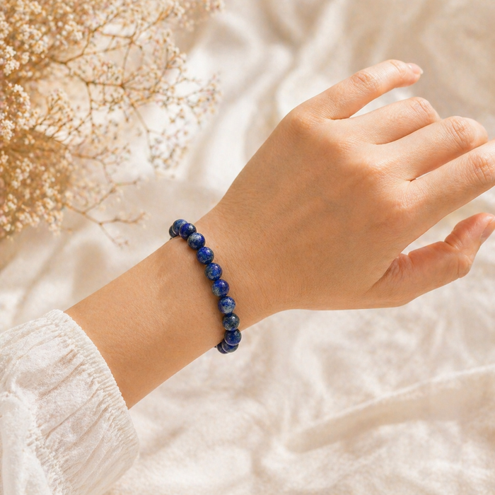 Lapis Lazuli Round Beads Bracelet - 8mm