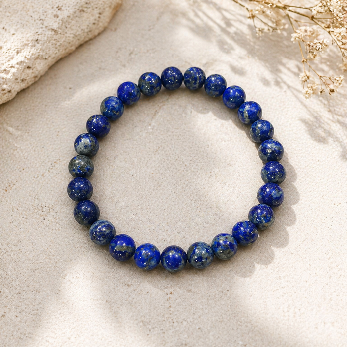 Lapis Lazuli Round Beads Bracelet - 8mm