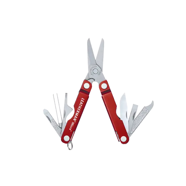 Leatherman Micra sammenfoldet rød multitool på hvid baggrund
