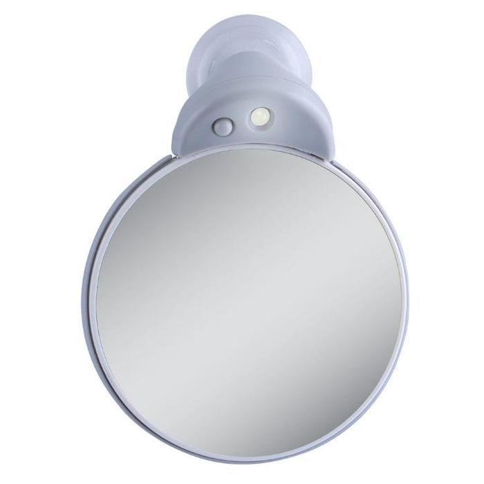 Zadro FC30L 705004417938 product photo front view, lighted compact travel mirrors with magnifications & suction cup in front of a white background