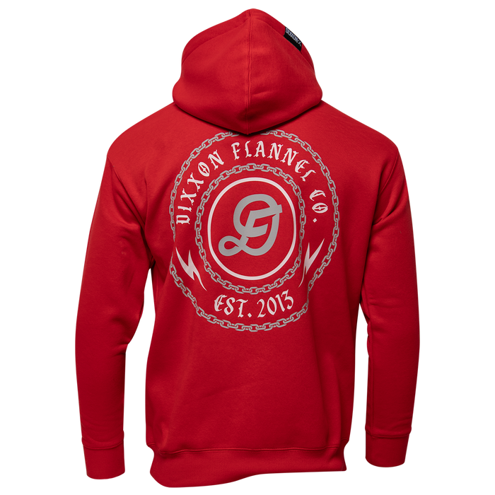 Grey & White Linked Pullover Hoodie - Red - Dixxon Flannel Co.