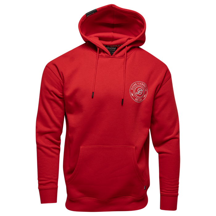 Grey & White Linked Pullover Hoodie - Red - Dixxon Flannel Co.