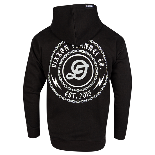 Linked Zip Up Hood - Black