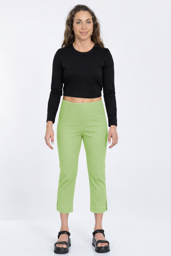 LIOR Women's Pull On Cropped Capri 23" Inseam Stretchy Cotton Denim - Sidney