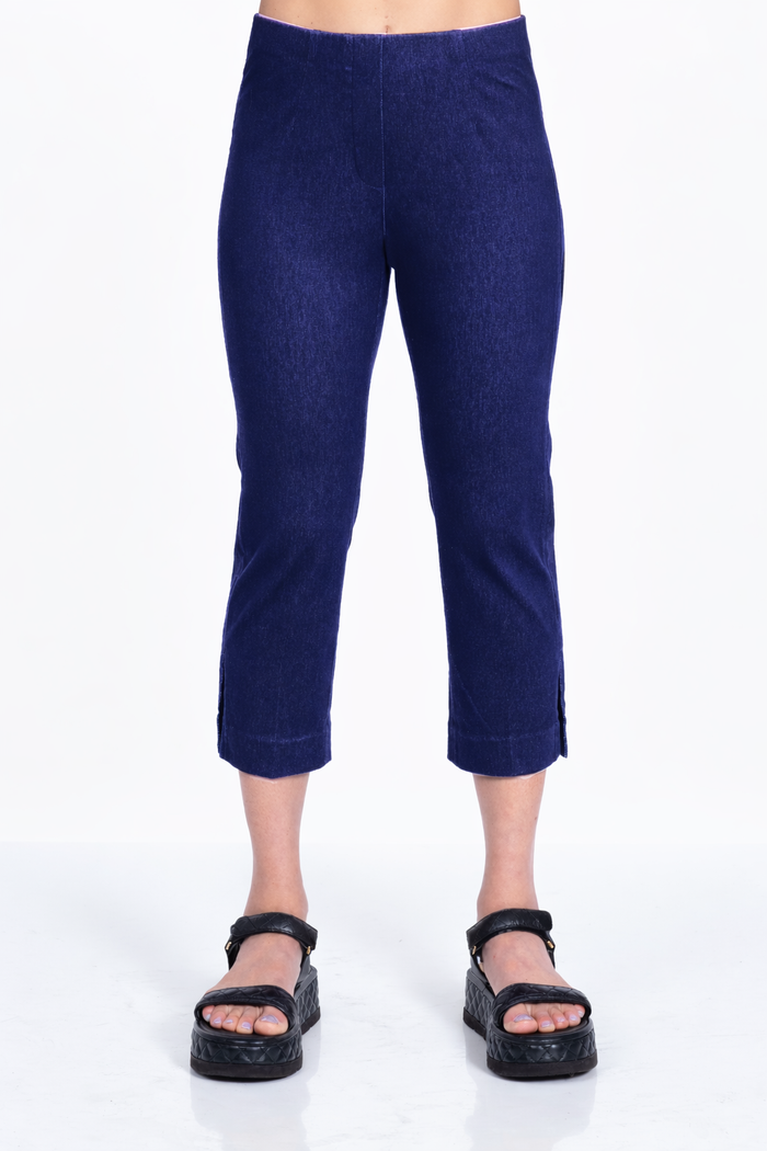 LIOR Women's Pull On Cropped Capri 23" Inseam Stretchy Cotton Denim - Sidney