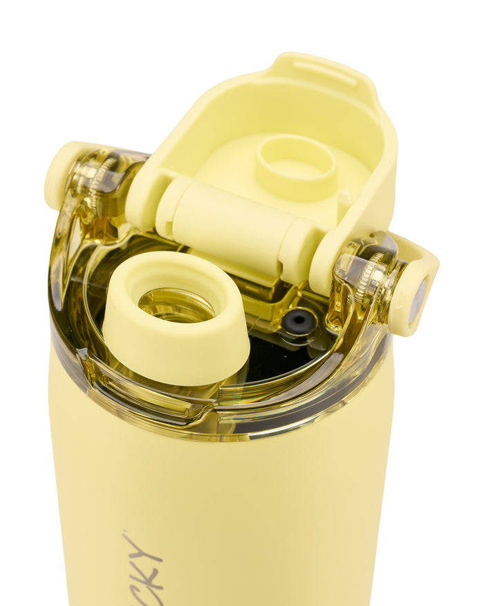 "Live Lucky" Yellow Wellness Water Bottle - Prickly Pear