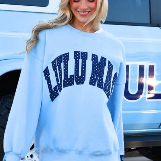 LM-Blue Polkadot Sweatshirt