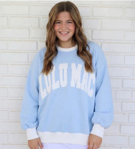LM-Colorblock Light Blue/White Sweatshirt