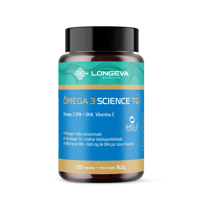 LONGEVA | Ômega 3 Science TG (120 cápsulas) - Alta Pureza e Rendimento