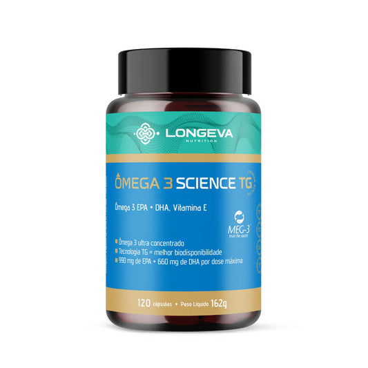 LONGEVA | Ômega 3 Science TG (120 cápsulas) - Alta Pureza e Rendimento