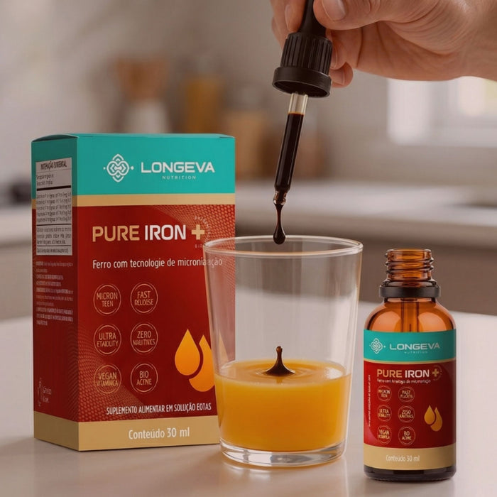 LONGEVA | Pure Iron - Ferro Quelado em gotas (30 ml)