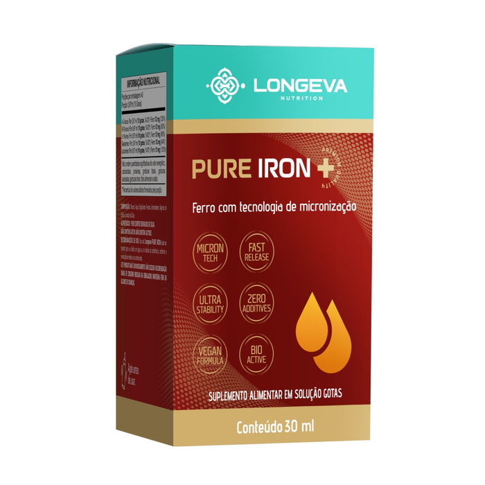 LONGEVA | Pure Iron - Ferro Quelado em gotas (30 ml)
