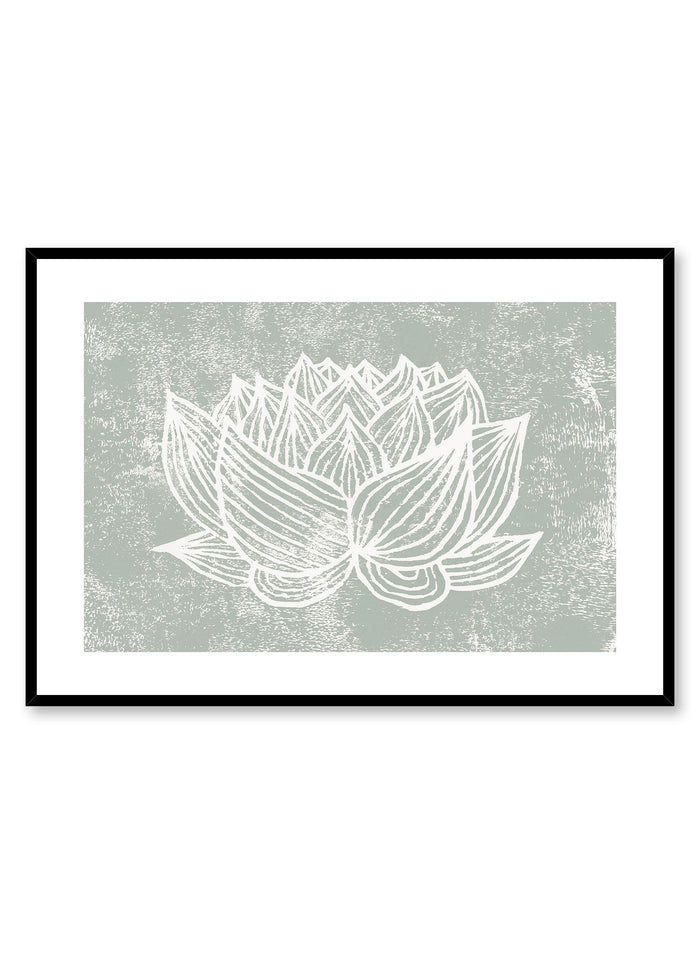 Lotus is a minimalist illustration by Opposite Wall of a huge lotus flower resembling a centerpiece.