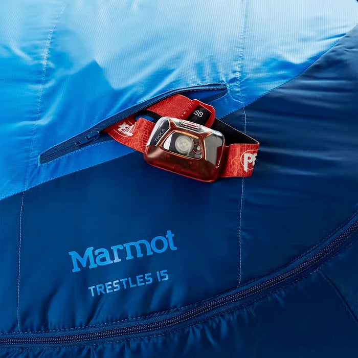 MARMOT TRESTLES 15 DEGREE SLEEPING BAG COBALT BLUE/BLUE NIGHT